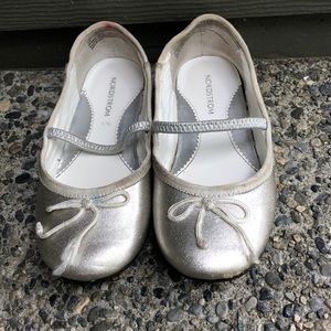 Nordstrom brand silver sparkle dress shoes